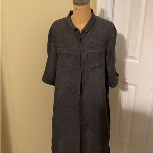 Eileen Fisher denim linen shirt dress, size M